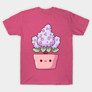 Cute Purple Hyacinths Flower Houseplant | Kawaii Illustration | kawaii cute plant T-Shirt